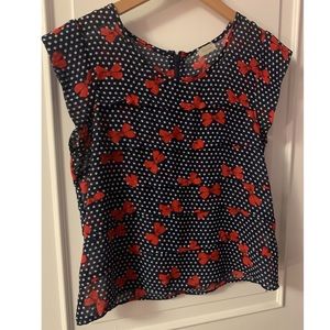 Polka dot - Red Bow blouse